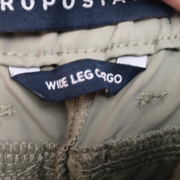 Aeropostale Men's Size Large Army Green Lightweight Wide Leg Cargo Pants - Picture 4 of 12